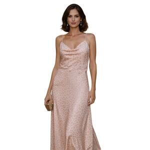 La Prestic Ouiston Petula Slip Dress in Rose Ecru Panther 0 XS